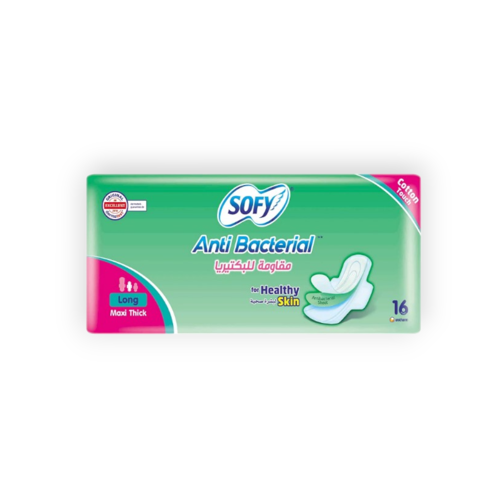 SOFY MAXI THICK LONG ANTI BACTERIAL 16 PADS