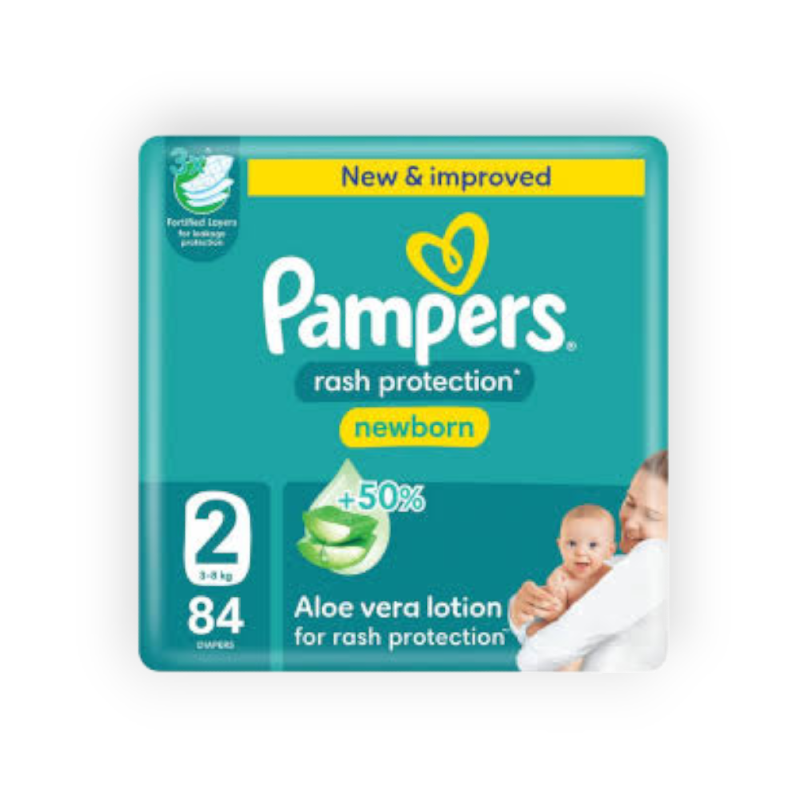 PAMPERS JUMBO SIZE (2) 84 pieces